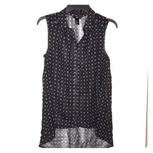 H&M Black & white print hi-low top